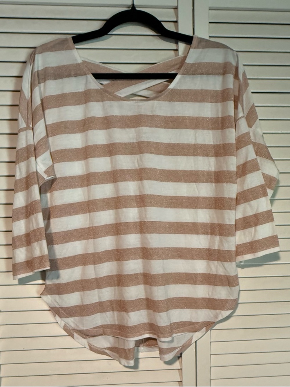 Striped Crisscross back - Cream & Tan